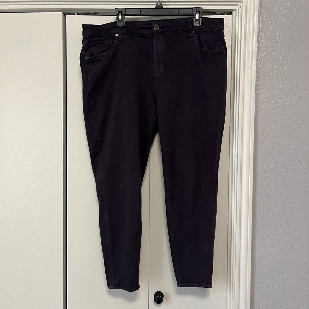 KUT from the Kloth Plus Size 18W Purple Wash Denim Skinny Leg Ankle Jeans